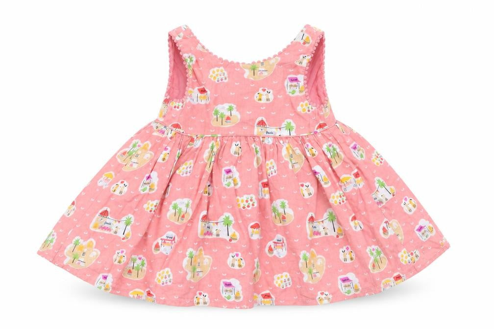 Marks & Spencer Girls Pink Geometric  Fit & Flare  Size 3-6 Months