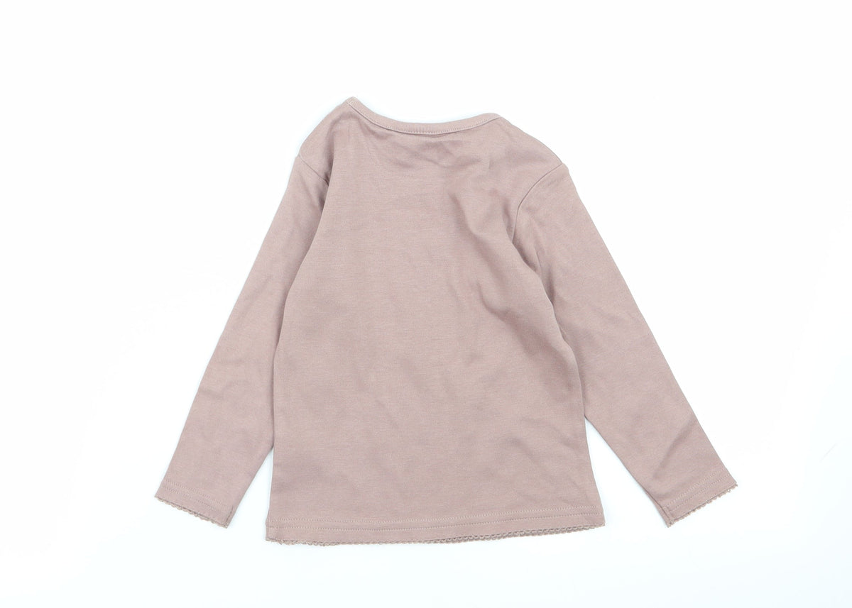 Back view of Cherokee girls’ brown basic t-shirt, size 12-18, months