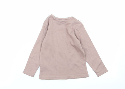 Back view of Cherokee girls’ brown basic t-shirt, size 12-18, months