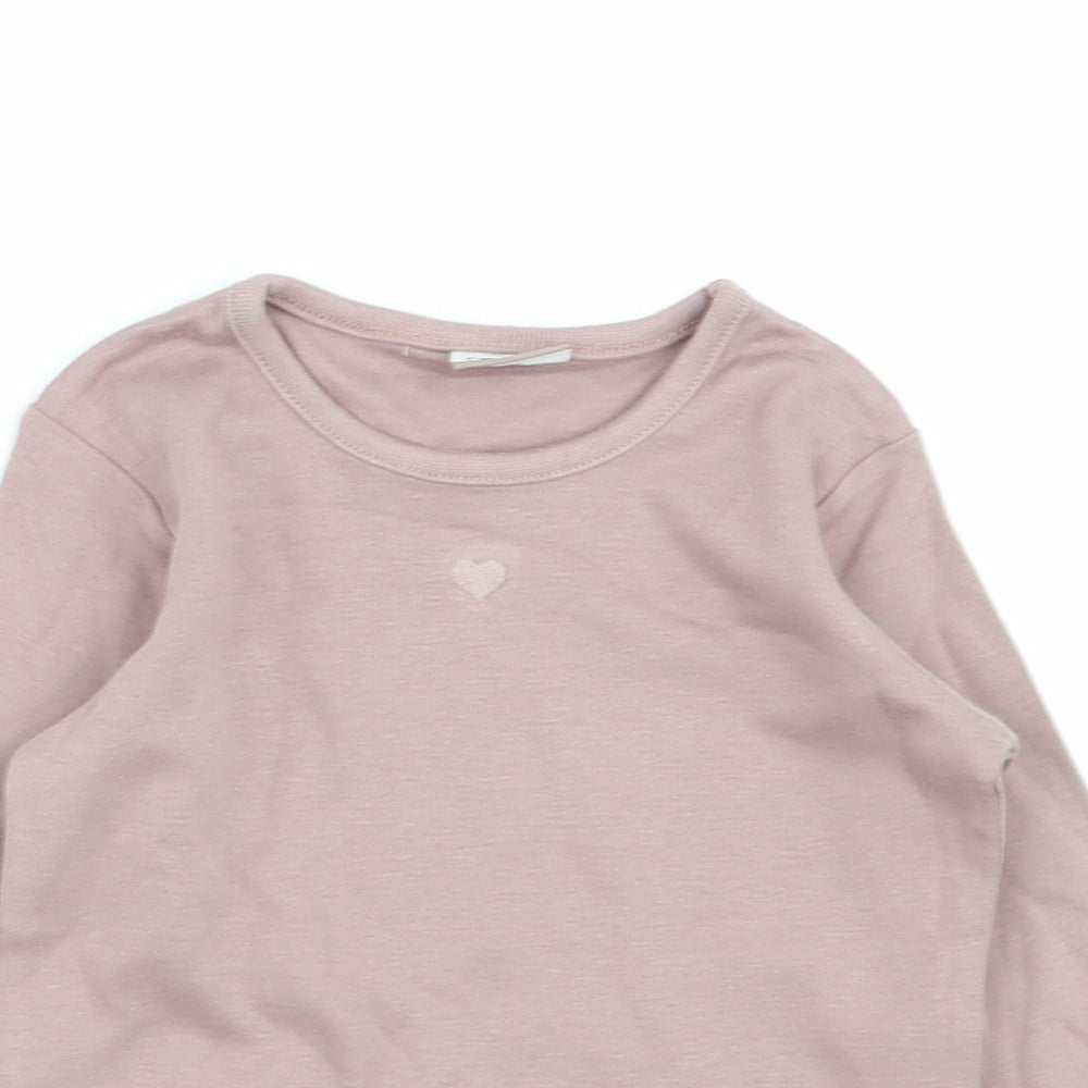 Close-up detail of Cherokee girls’ brown basic t-shirt, size 12-18, months