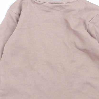 Brand and care label for Cherokee girls’ brown basic t-shirt, size 12-18, months