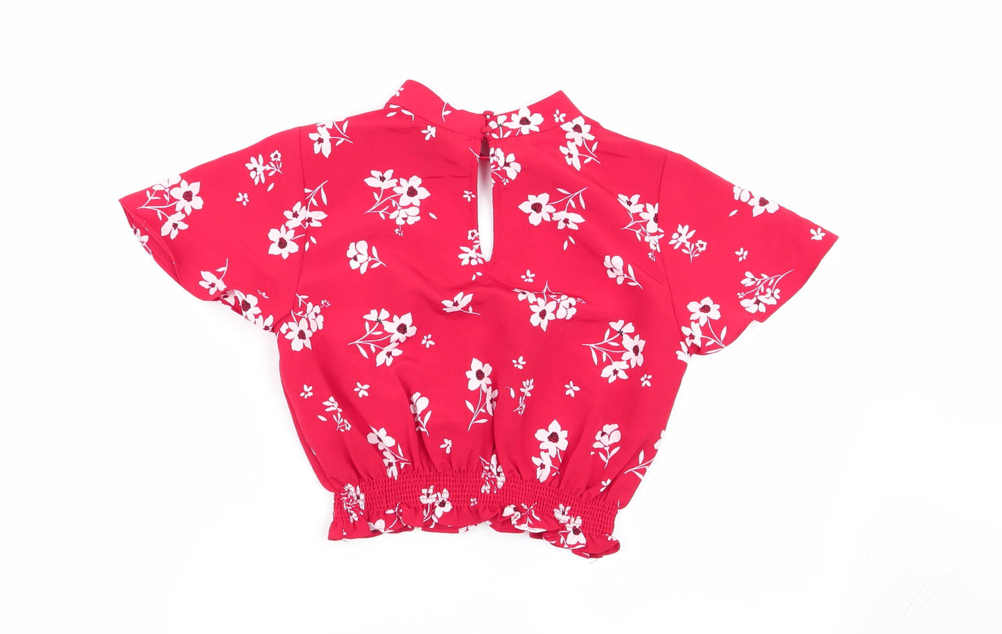 New Look Girls Red Floral  Basic Blouse Size 12 Years