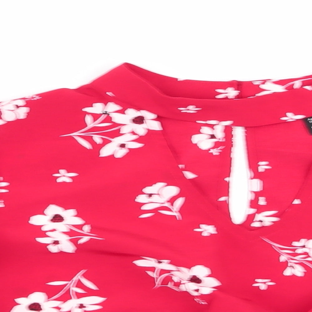 New Look Girls Red Floral  Basic Blouse Size 12 Years