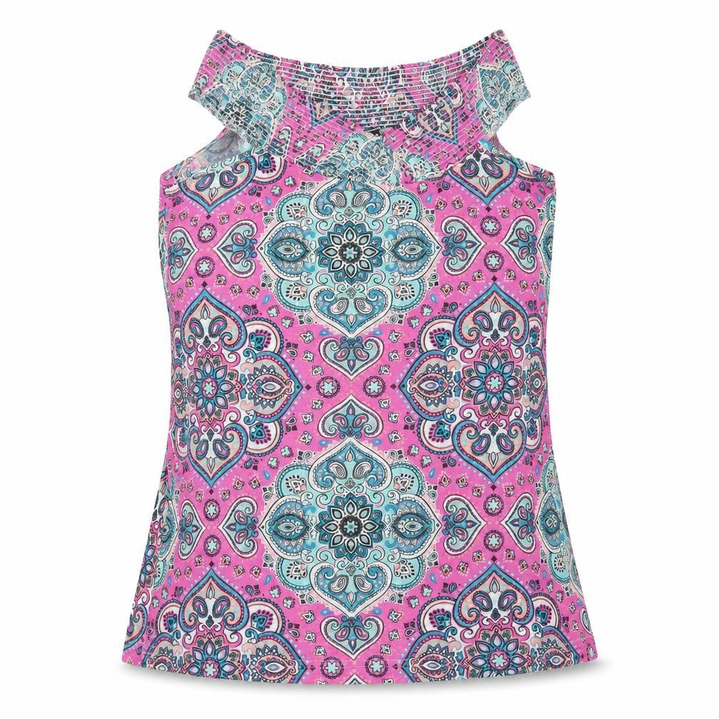 be you Womens Multicoloured Geometric  Basic Tank Size 8