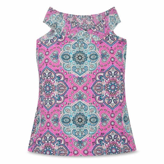 be you Womens Multicoloured Geometric  Basic Tank Size 8
