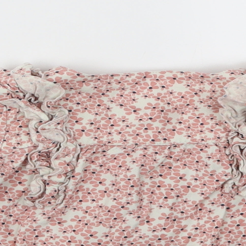 M&S Girls Pink Floral  Fit & Flare  Size 6-9 Months