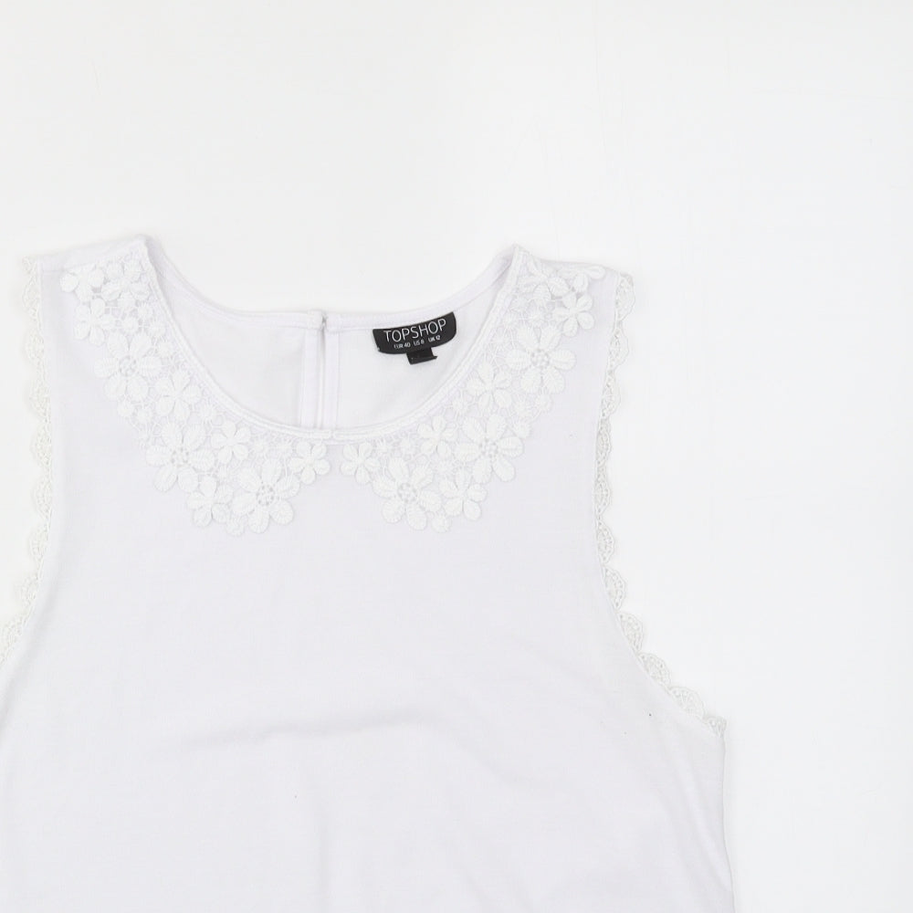 Topshop Womens White   Basic T-Shirt Size 12