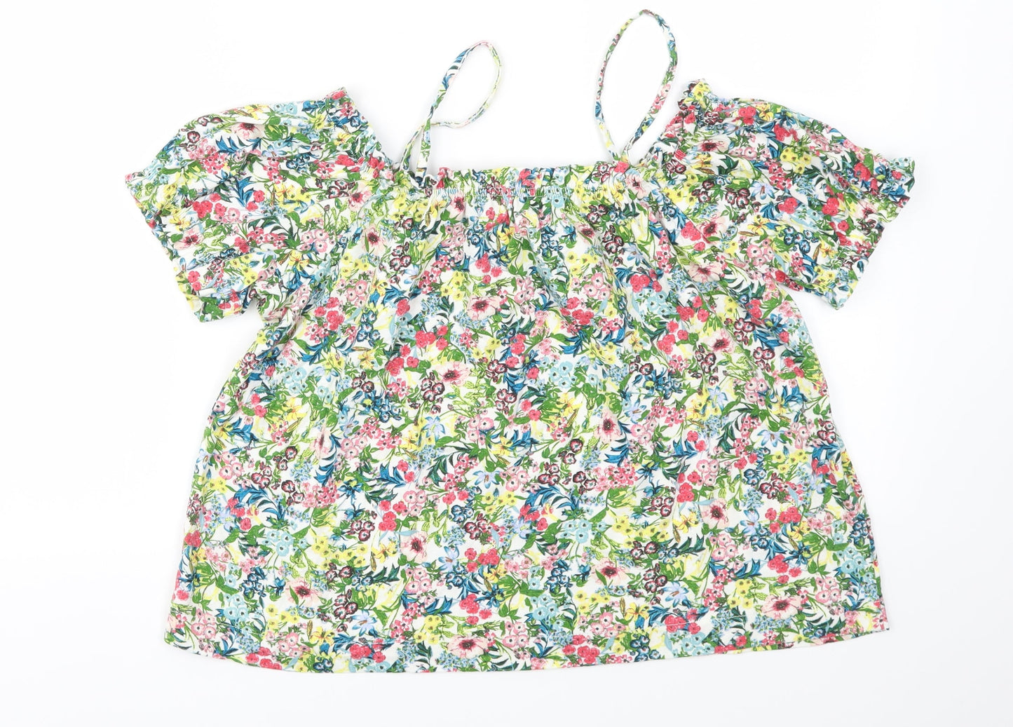 H&M Womens Multicoloured Floral  Basic T-Shirt Size S