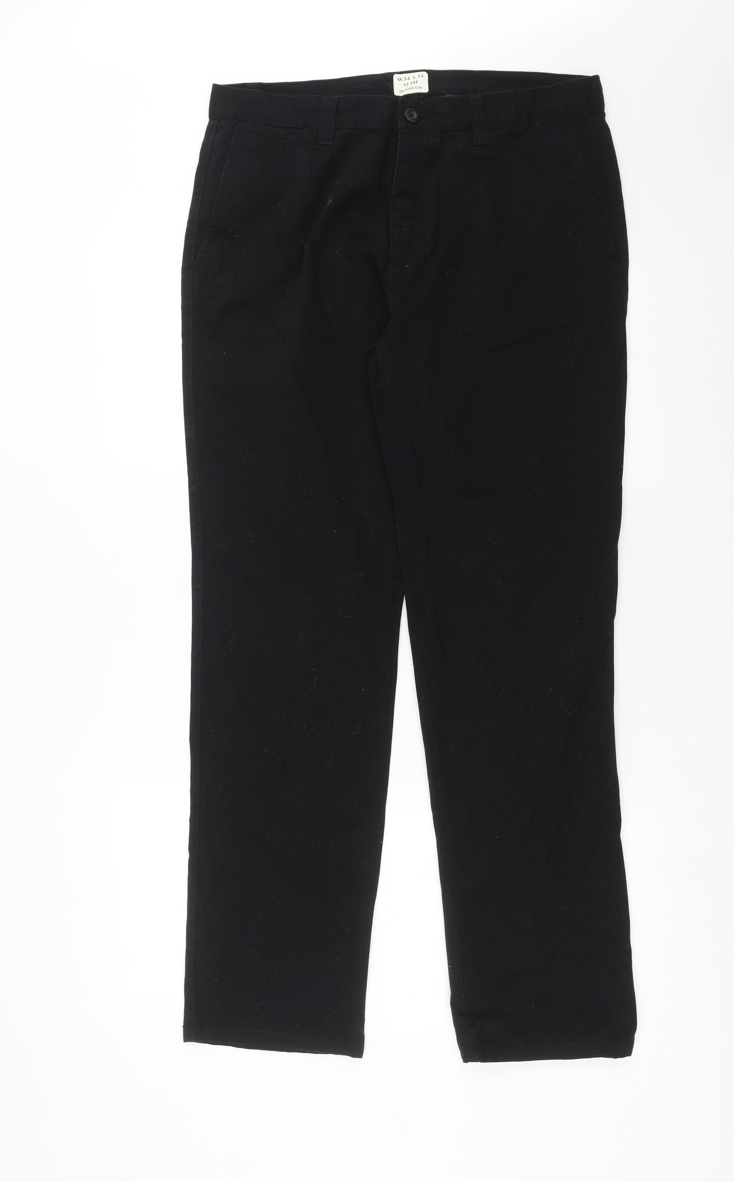 Primark Mens Black  Denim Straight Jeans Size 34 in L31 in