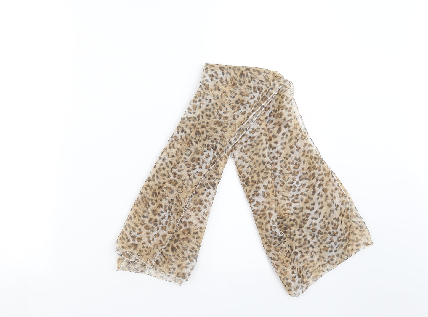 Preworn Womens Beige Animal Print   Scarf