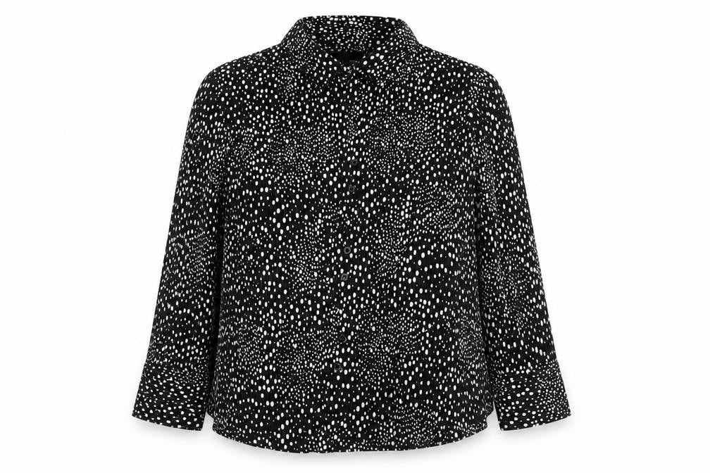 Debenhams Womens Black Geometric  Basic Blouse Size 14  - dotted pattern