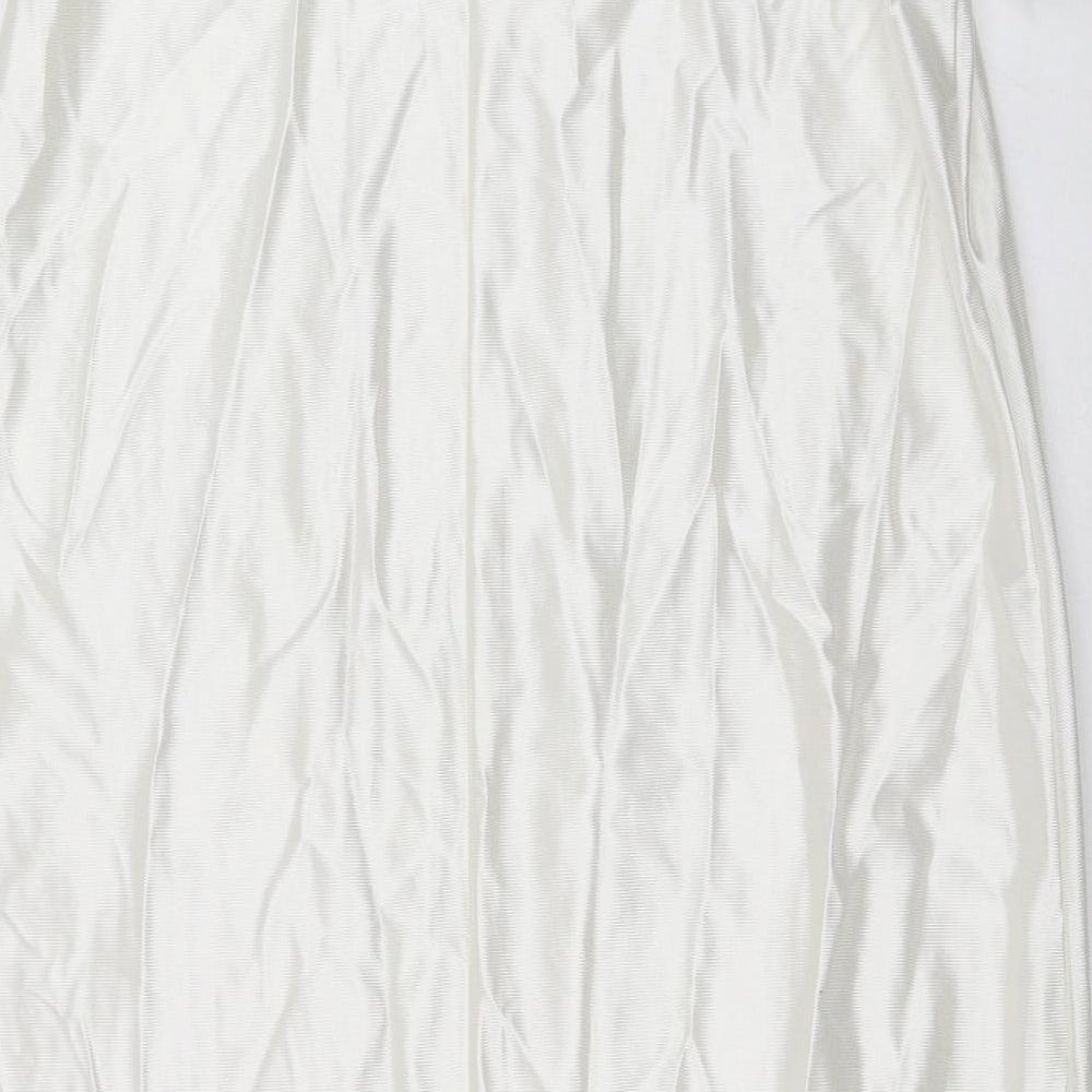 Shapely Figures Womens Ivory Solid  Top Gown Size 12