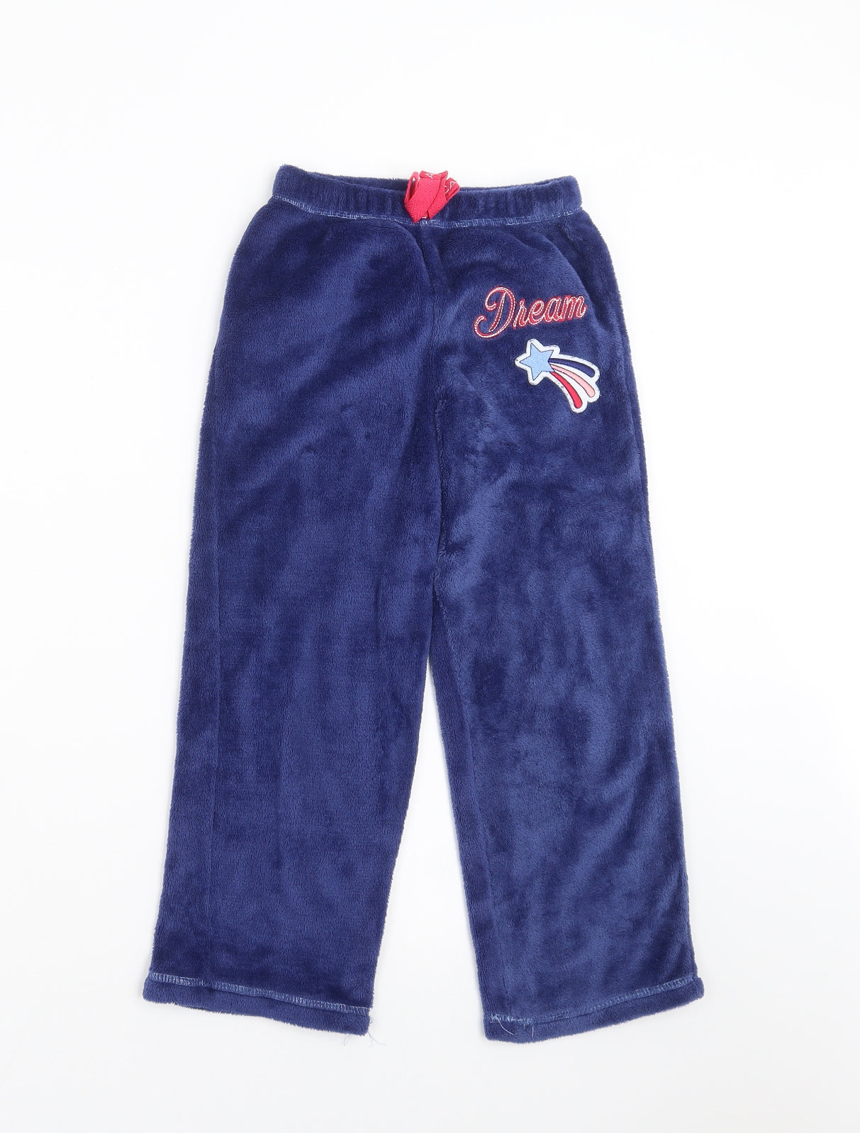 Nautica Girls Blue Solid Fleece  Pyjama Pants Size 7 Years  - dream