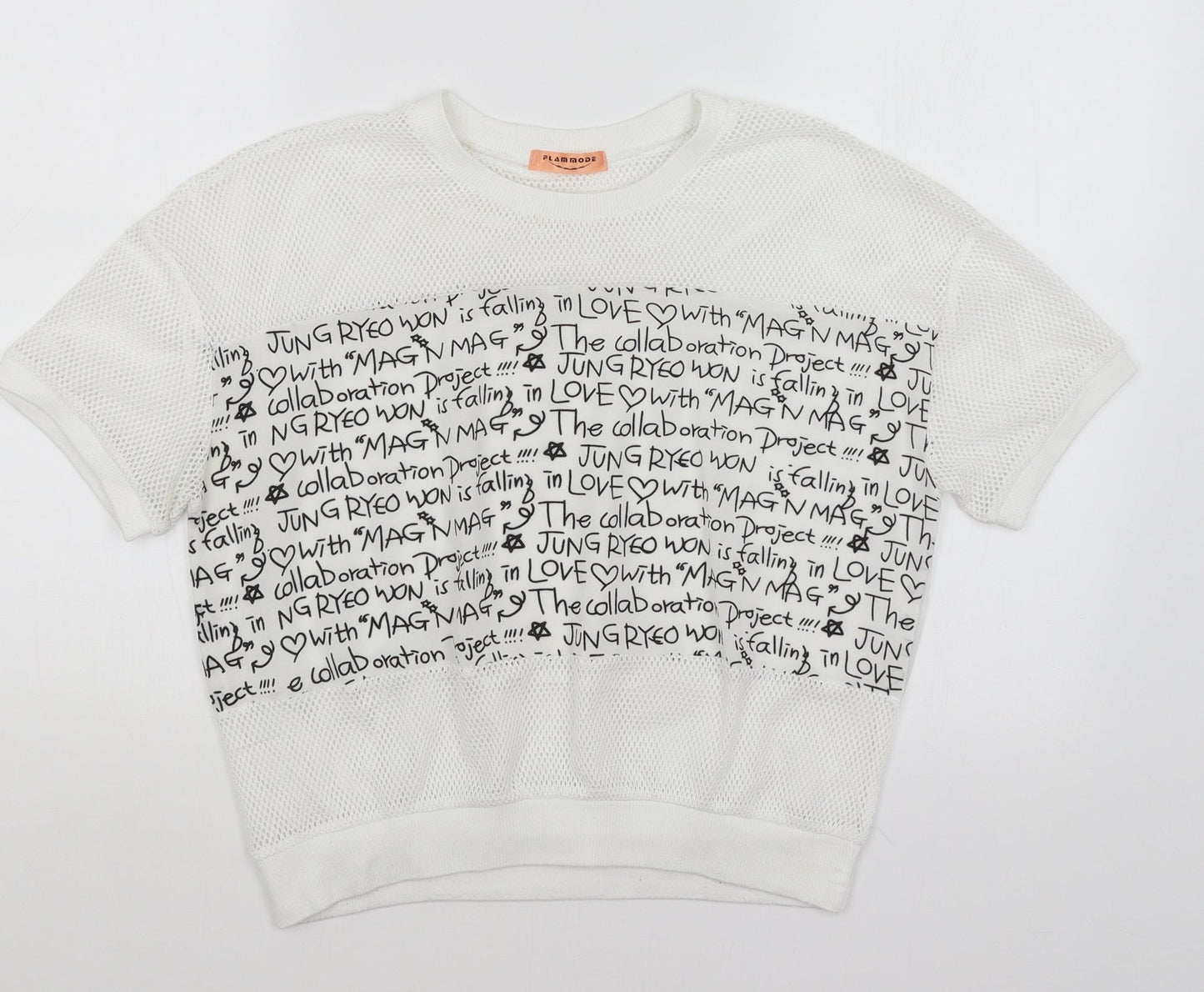 Flammode Womens White   Basic T-Shirt Size M