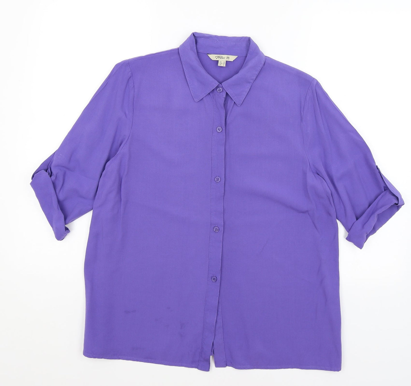 Trevi Womens Purple   Basic Button-Up Size 12