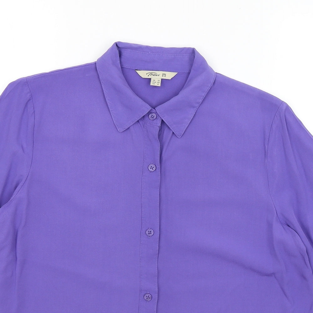 Trevi Womens Purple   Basic Button-Up Size 12