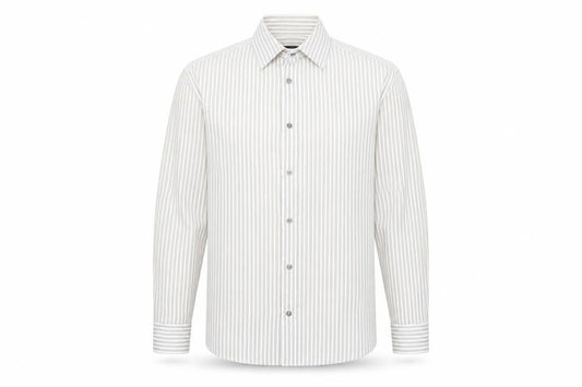 Autograph Mens White Striped   Button-Up Size M