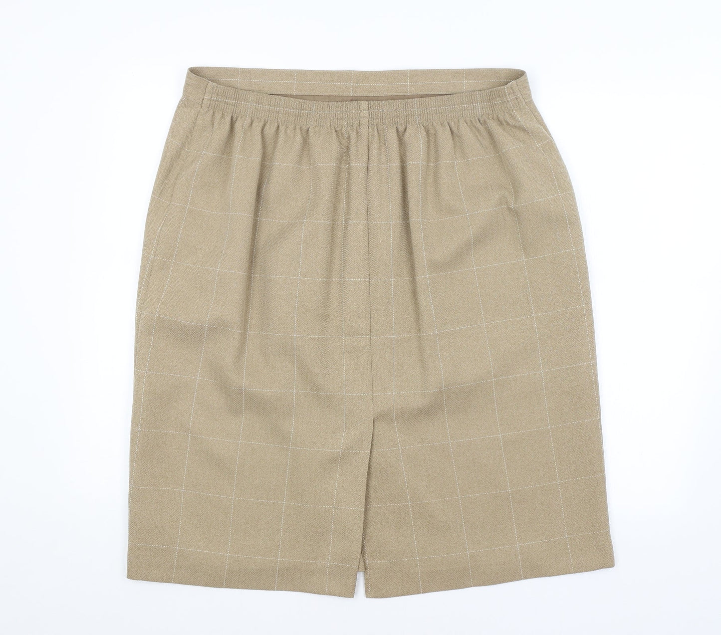 M&S Womens Brown Check  A-Line Skirt Size 20