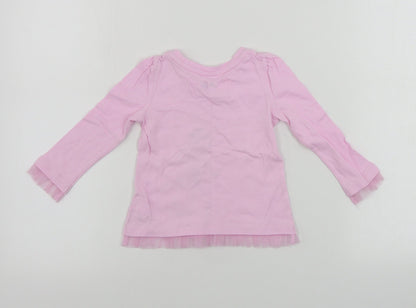 Back view of Gap girls’ pink basic t-shirt, size 18-24, months