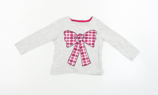Young Dimension  Girls Grey   Basic T-Shirt Size 9-12 Months