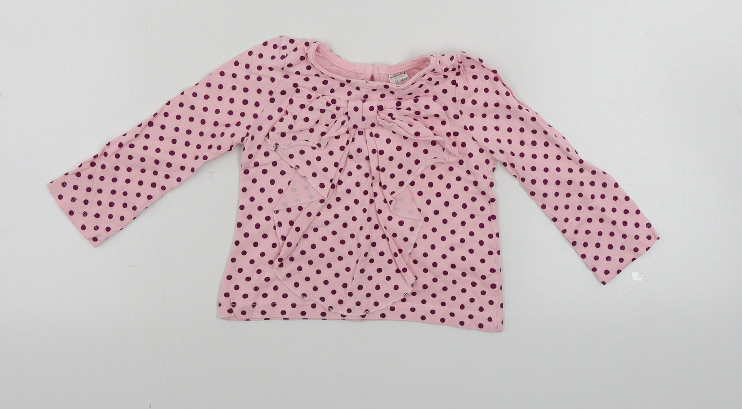 Mini Club   Pink Polka Dot  Basic T-Shirt Size 12-18 Months
