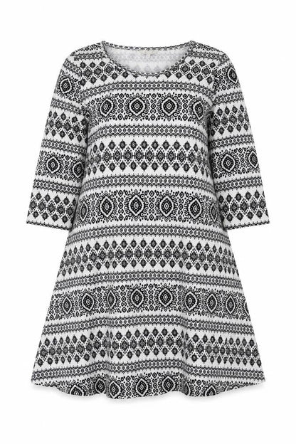 Peacocks Womens Grey Geometric  A-Line  Size 14
