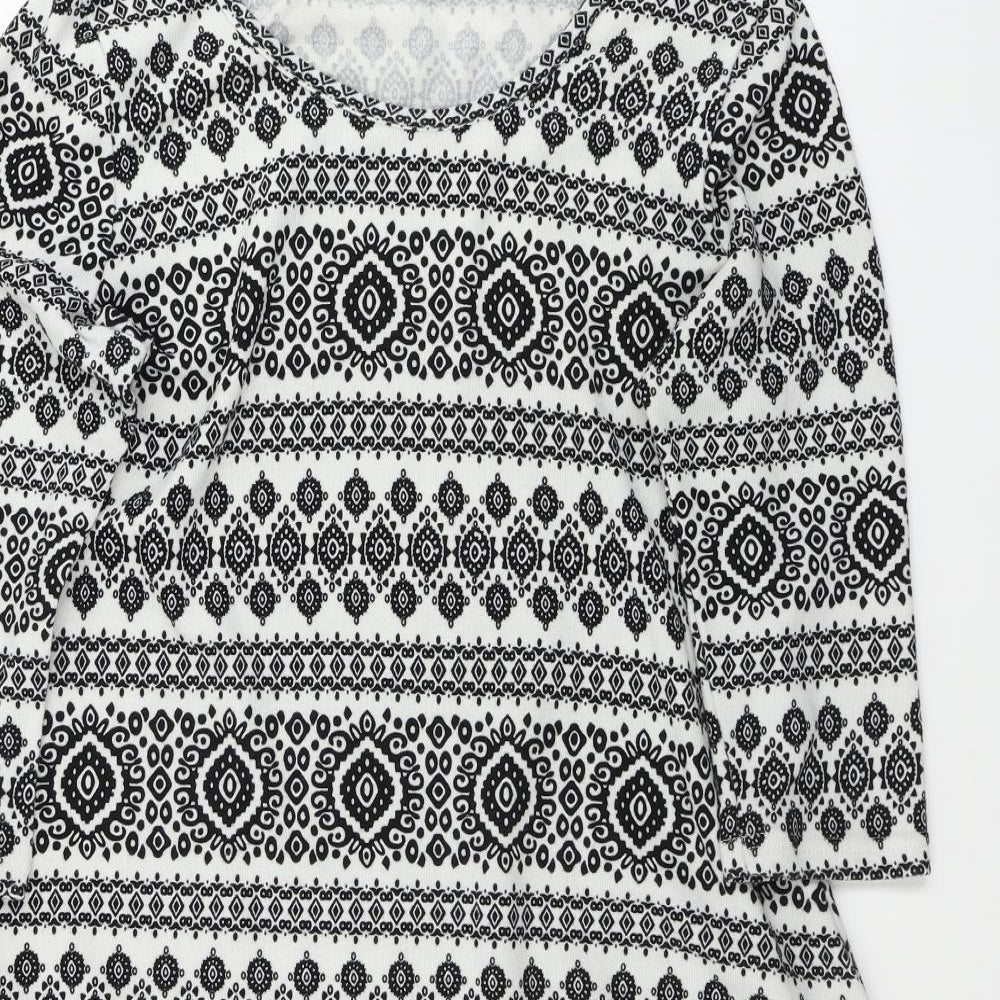 Peacocks  Womens Grey Geometric  A-Line  Size 14