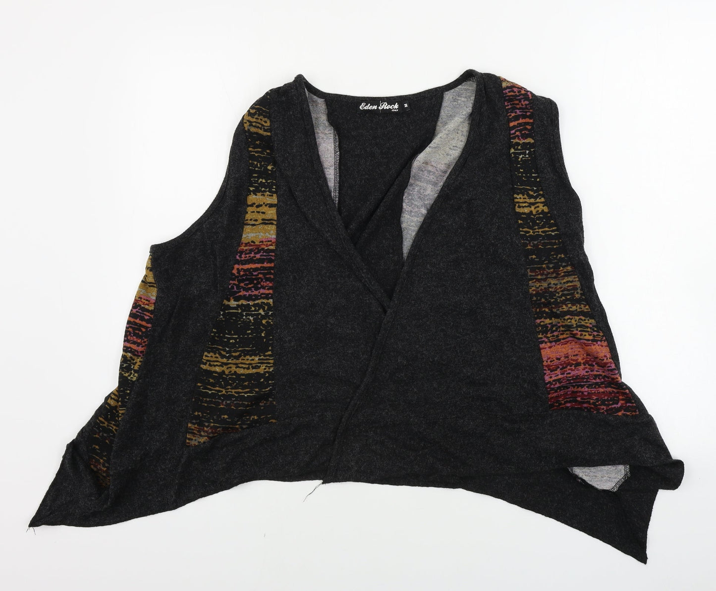 eden rock  Womens Grey Striped  Cardigan Jumper Size M