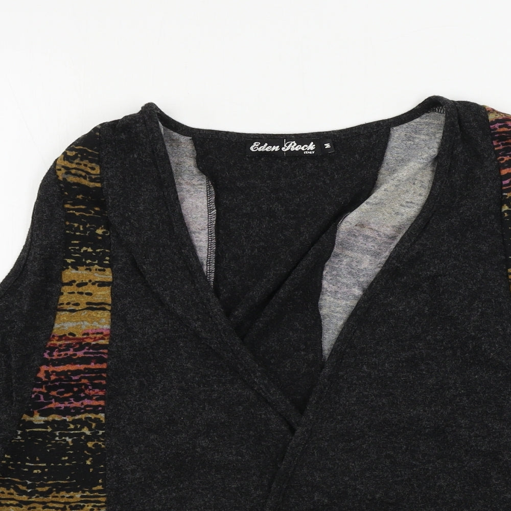 eden rock  Womens Grey Striped  Cardigan Jumper Size M