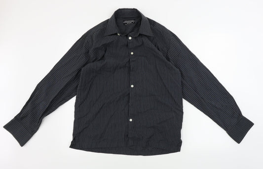 Cedar Wood State  Mens Black Striped   Button-Up Size S