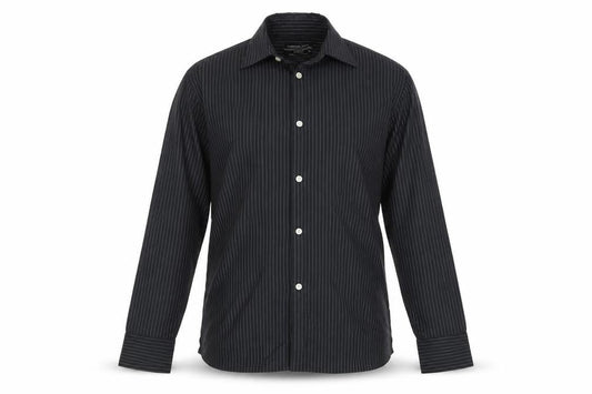 Cedarwood State Mens Black Striped Button-Up Size S