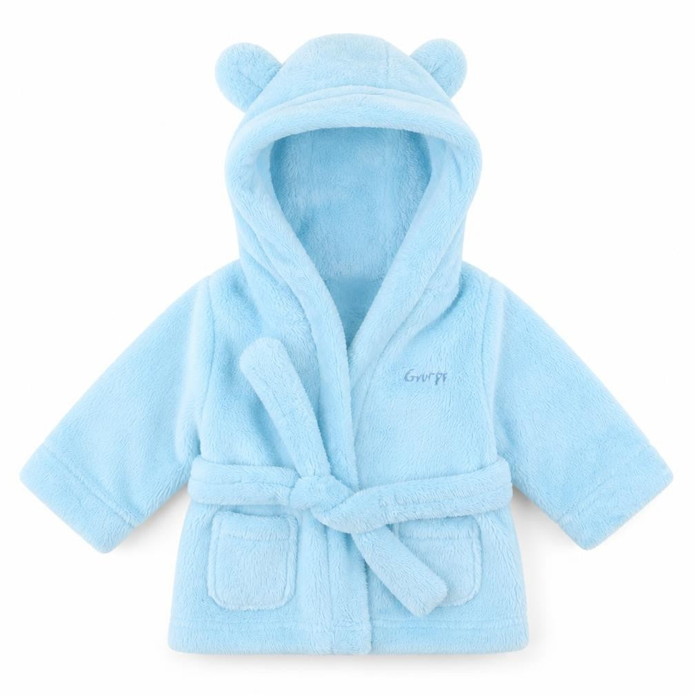 Studio Baby Boys Blue Solid  Chemise Robe Size 3-6 Months