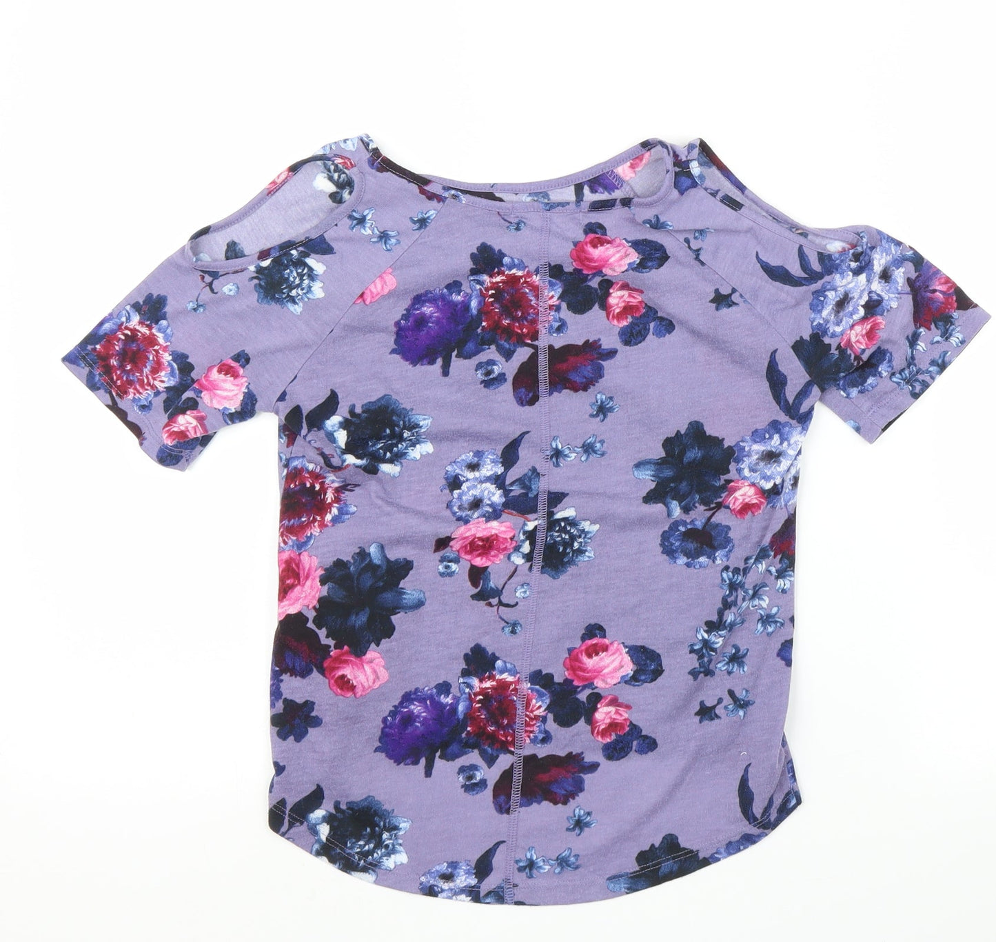 H&M Girls Purple Floral  Basic T-Shirt Size 9 Years