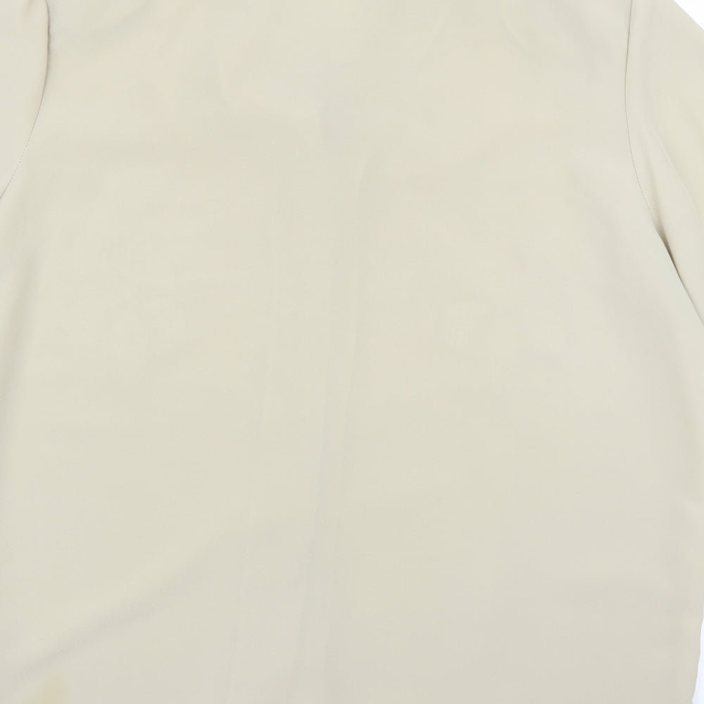 Preworn Womens Beige Floral  Basic Blouse Size 16