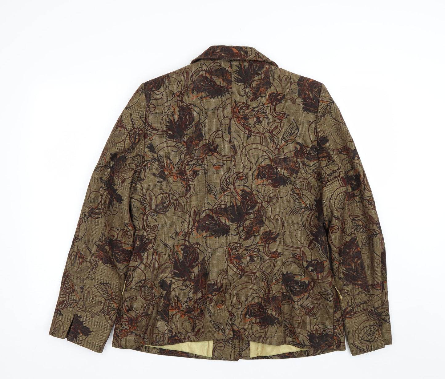 Dome Womens Brown Floral  Jacket Suit Size 10
