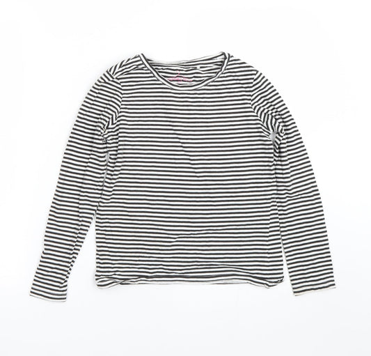NEXT Girls Black Striped  Basic T-Shirt Size 10 Years