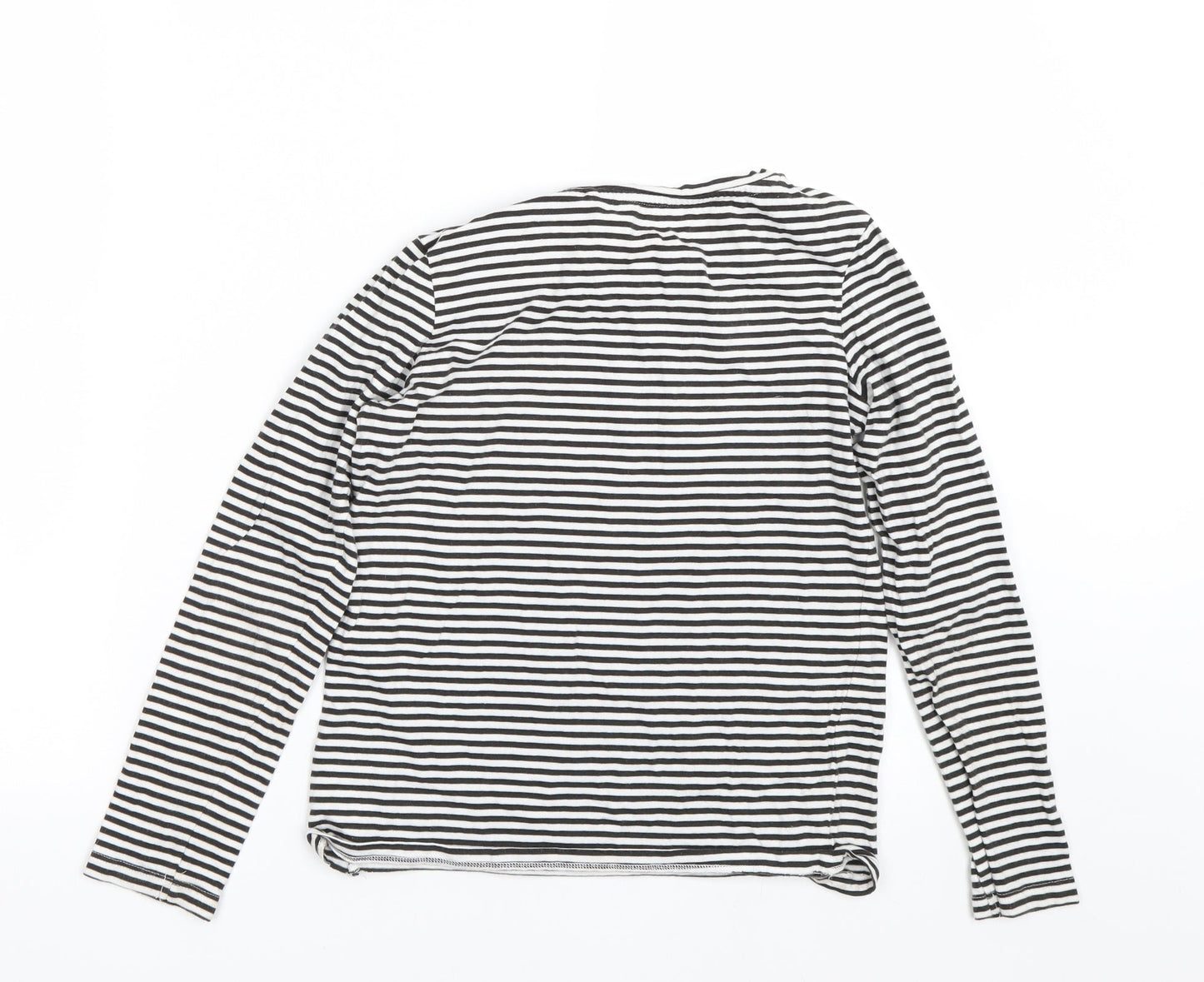 NEXT Girls Black Striped  Basic T-Shirt Size 10 Years