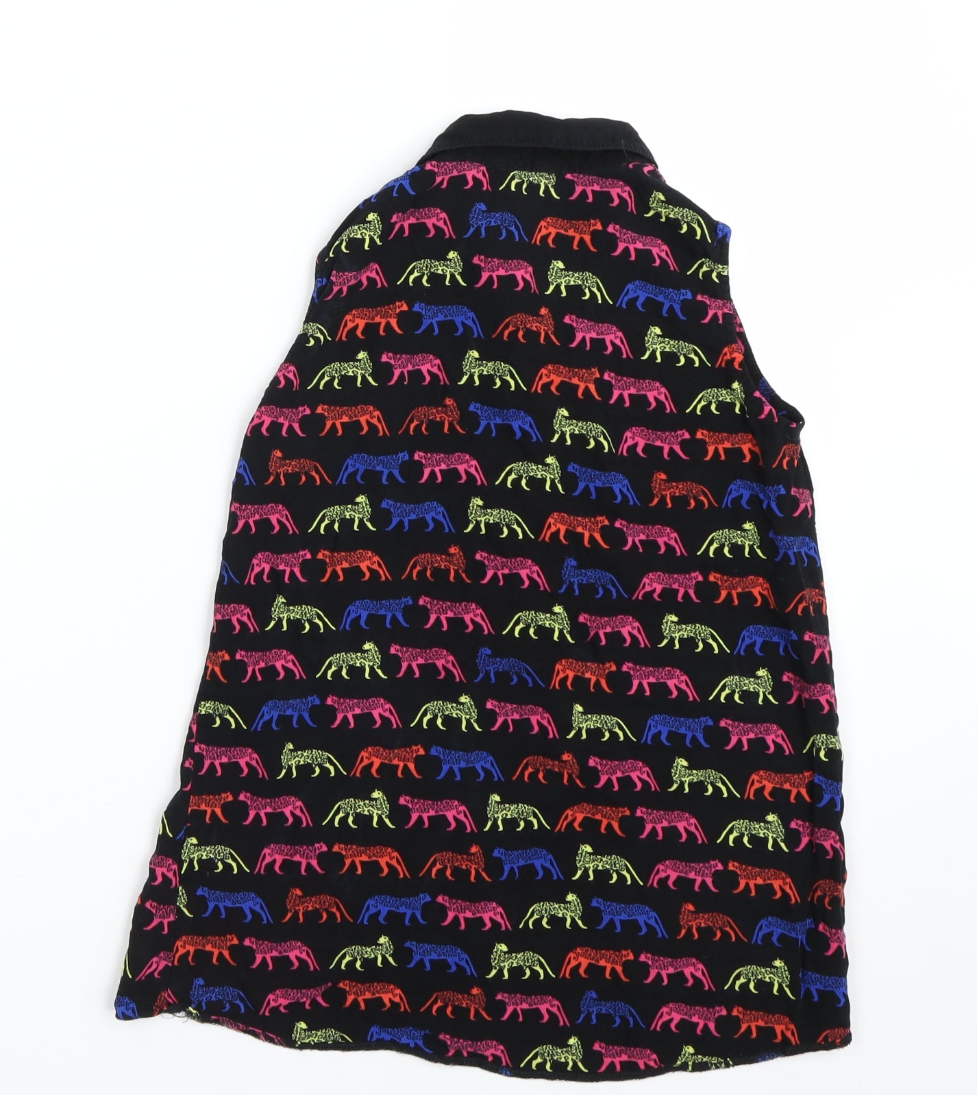 Bluezoo Girls Black Animal Print  Basic Button-Up Size 11 Years  - Cheetahs