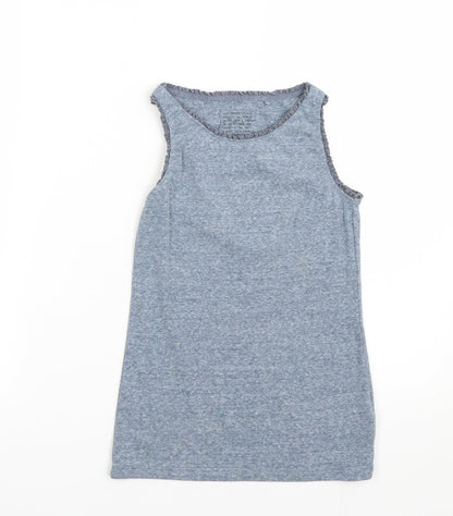 Additional front view of Next girls’ blue basic tank, size 9, years