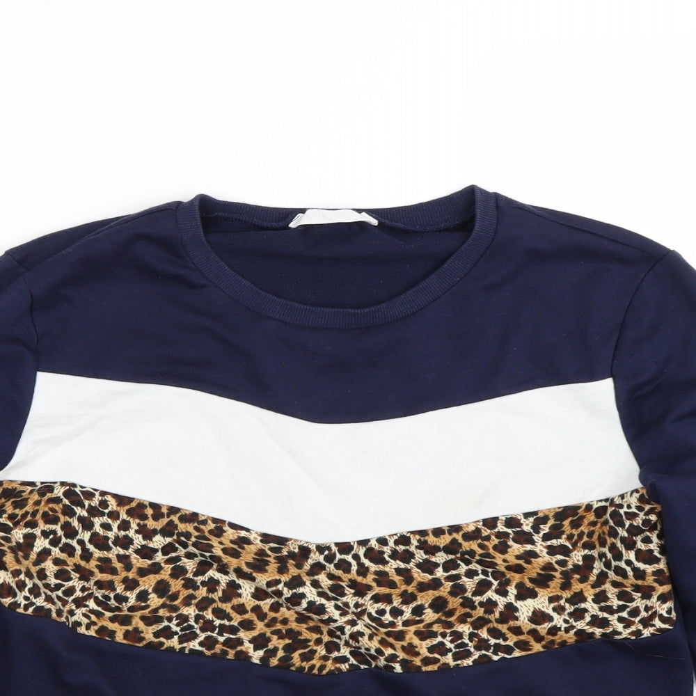 H&M Girls Blue Animal Print  Pullover Sweatshirt Size 11-12 Years