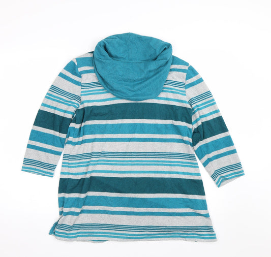TIGI Womens Grey Striped  Pullover Jumper Size 14