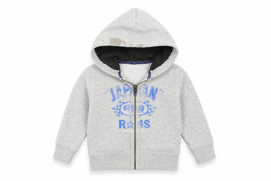 Front view of Japan Rags boys’ grey jacket, size 12, months
