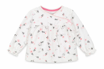 Front view of F&F girls’ white basic t-shirt, size 3-6, months