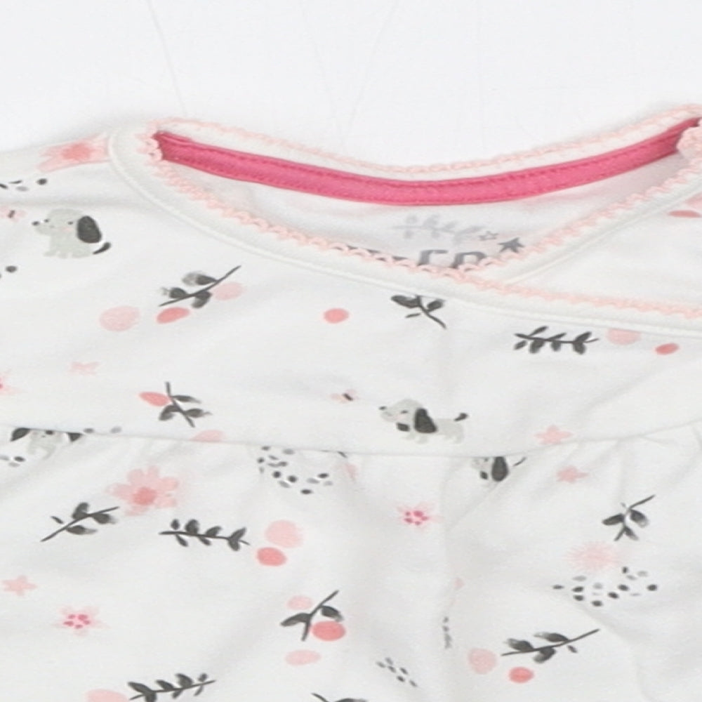 F&F Girls White   Basic T-Shirt Size 3-6 Months
