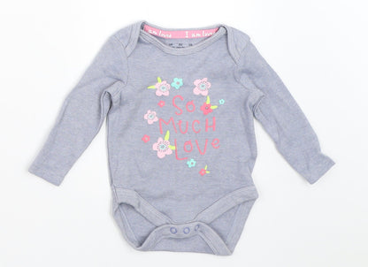 Additional front view of F&F girls’ blue babygrow one-piece, size 0-3, months