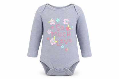 Front view of F&F girls’ blue babygrow one-piece, size 0-3, months