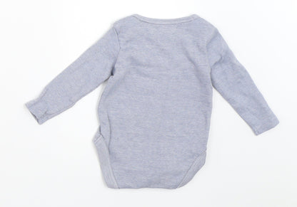 Back view of F&F girls’ blue babygrow one-piece, size 0-3, months