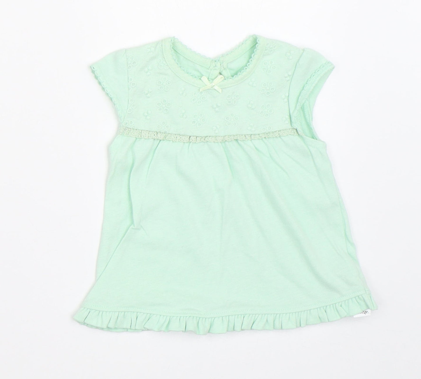 George Girls Green   Basic T-Shirt Size 0-3 Months