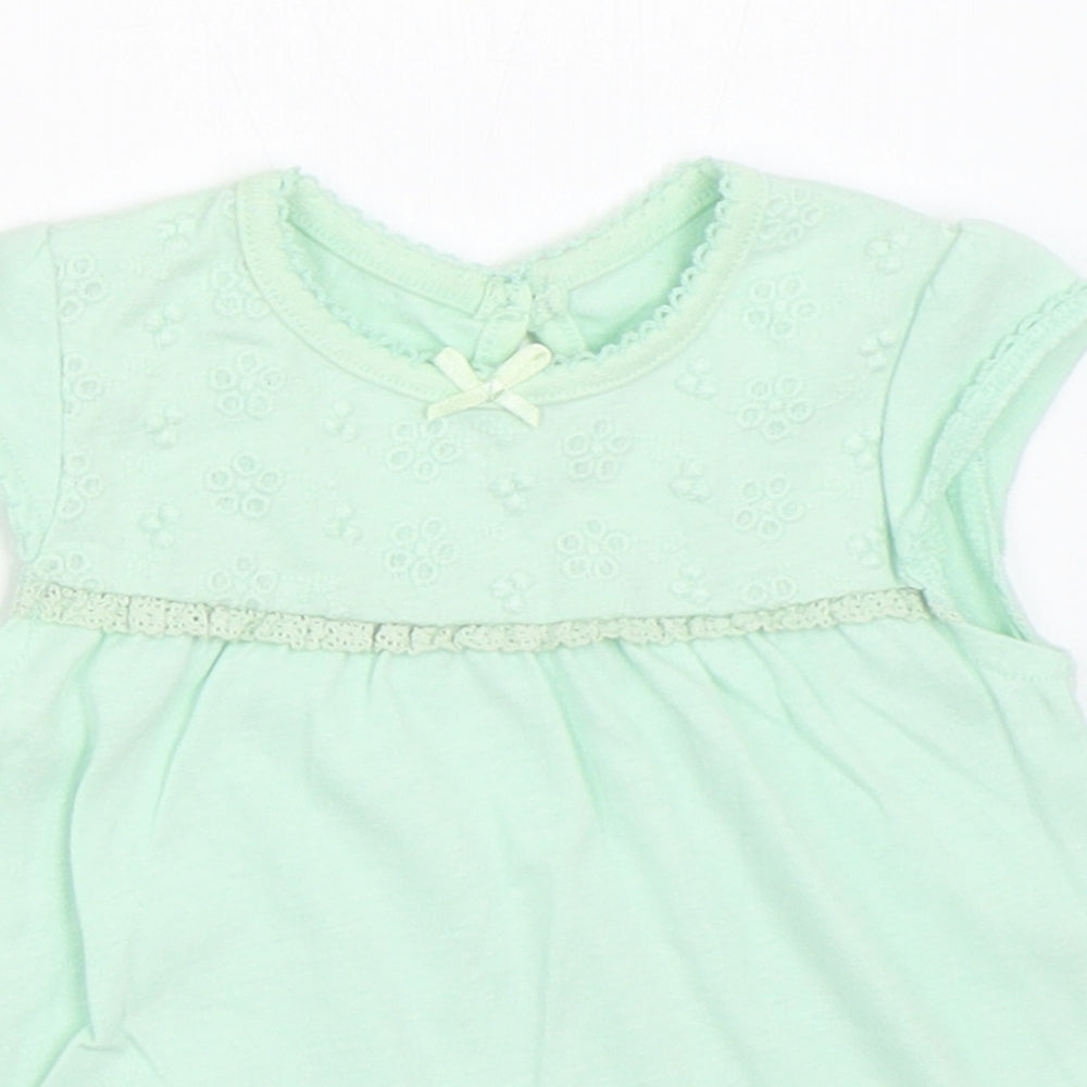 George Girls Green   Basic T-Shirt Size 0-3 Months
