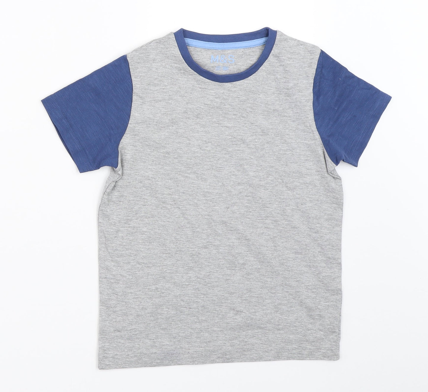 Marks and Spencer Boys Grey   Basic T-Shirt Size 5-6 Years